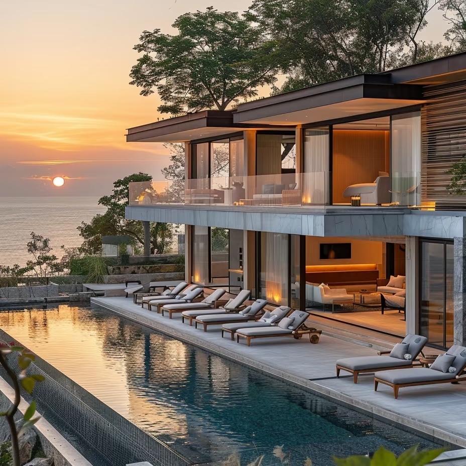 Modern luxury waterfront villa Dubai